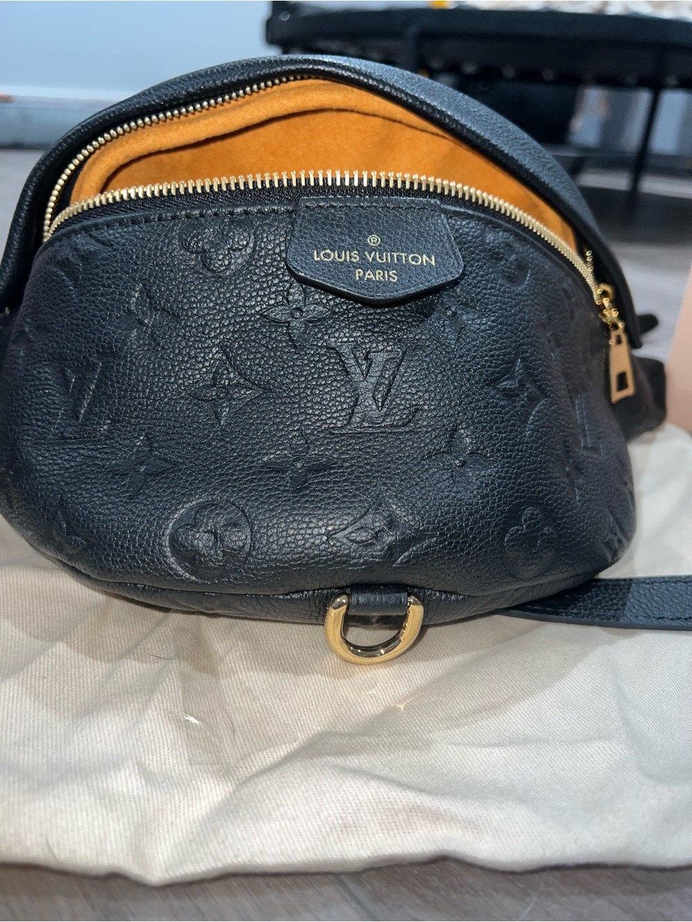 Louis Vuitton Black Embossed Monogram Crossbody Belt Bag - Picture 7 of 11